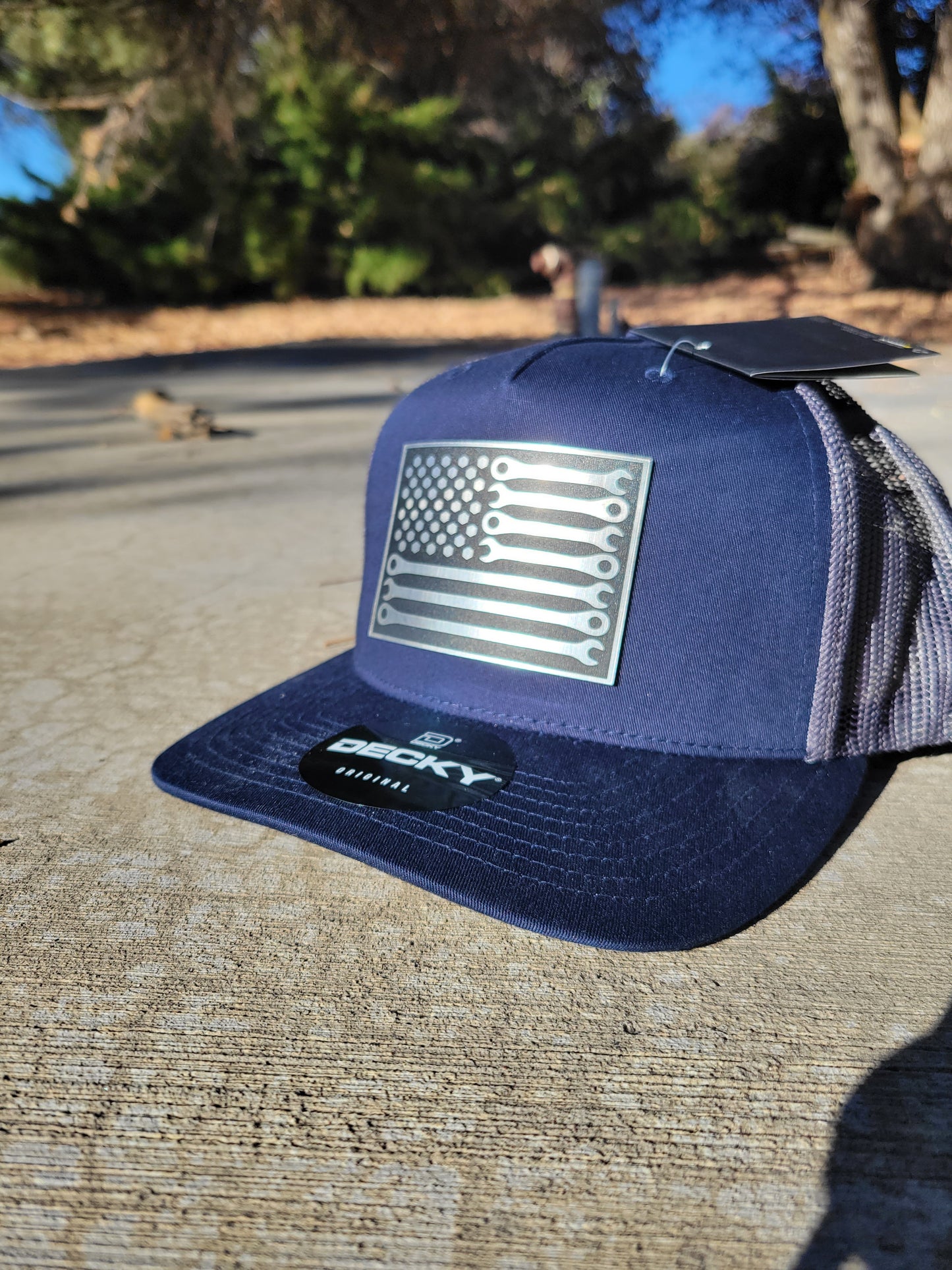 FLAG Brushed Metal Acrylic Patch Hat - FREE SHIPPING